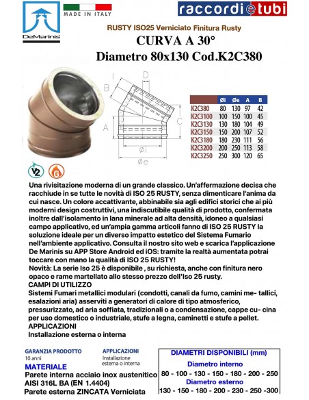 DE MARINIS RUSTY KURVE 30° 80X130