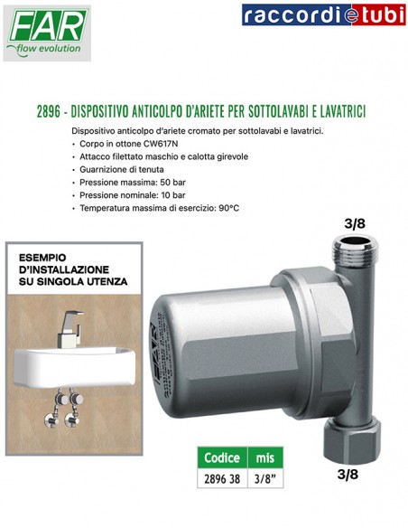 WASSERHAMMERSCHUTZGERÄT FAR 2896 3/8