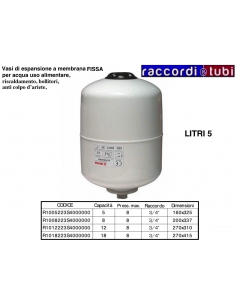 VASO DI ESPANSIONE VAREM CILINDRICO LT.5 MUTIFUNZIONE...