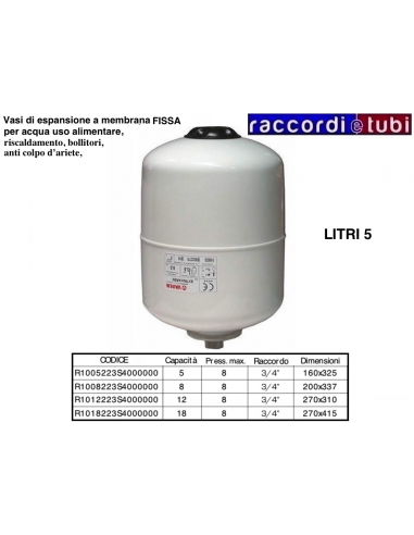 VASO DI ESPANSIONE VAREM CILINDRICO LT.5...