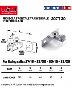 MENSOLA FRONTALE TRASVERSALE 25-28-30-32