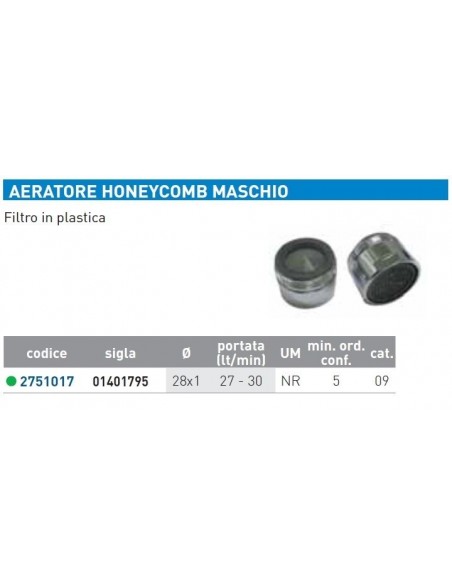 AERATORE HONEYCOMB M D.28 x1''