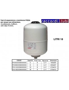 VASO DI ESPANSIONE VAREM CILINDRICO LT.18 MUTIFUNZIONE...