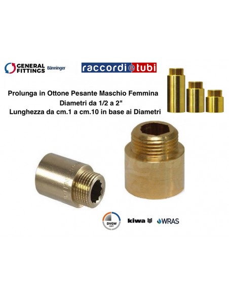 PROLUNGA OTTONE MASCHIO FEMMINA PESANTE 1"X10