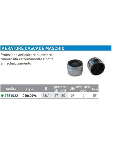 AERATORE CASCADE M D.28x1''