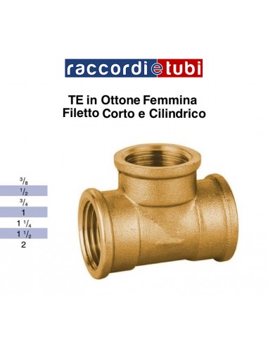 TE OTTONE FILETTO CILINDRICO  1/2