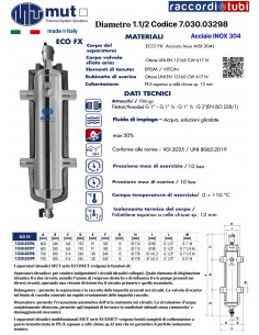 MUT SEPARATORE IDRAULICO INOX ECOMUT DIAM.1.1/2  7.030.03298