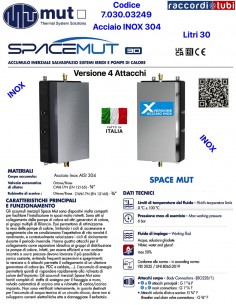 MUT ACCUMOLO INERZIALE INOX LT.30 4 ATTACCHI cod.7.030.03249