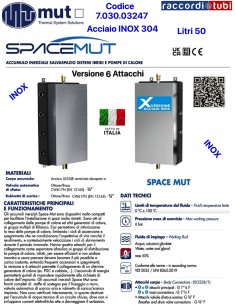 MUT ACCUMOLO INERZIALE INOX LT.50 6 ATTACCHI cod.7.030.03247
