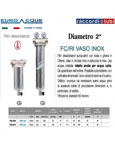 FILTRO EUROACQUE FC/RI IN ACCIAIO INOX 2"