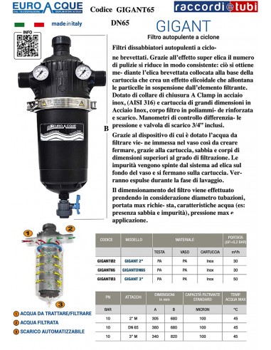 EUROACQUE GIGANT FILTER DN65