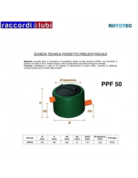 POZZETTO PRELIEVI FISCALE 50 ROTOTEC
