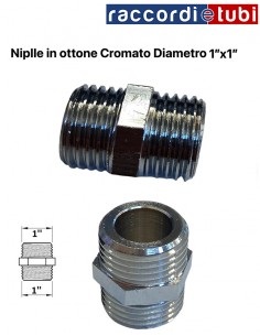 NIPLES IN OTTONE CROMATO .1''x1''