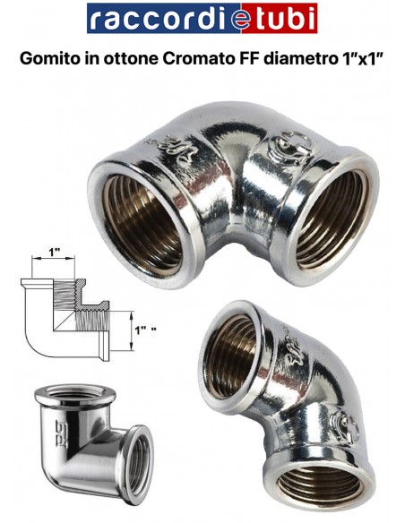 GOMITO OTTONE CROMATO FF 1''