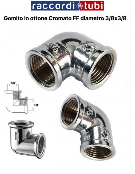 GOMITO OTTONE CROMATO FF 3/8''
