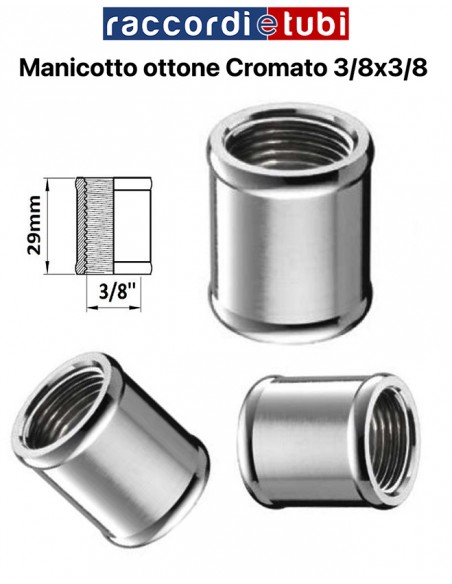 MANICOTTO OTTONE CROMATO 3/8X3/8