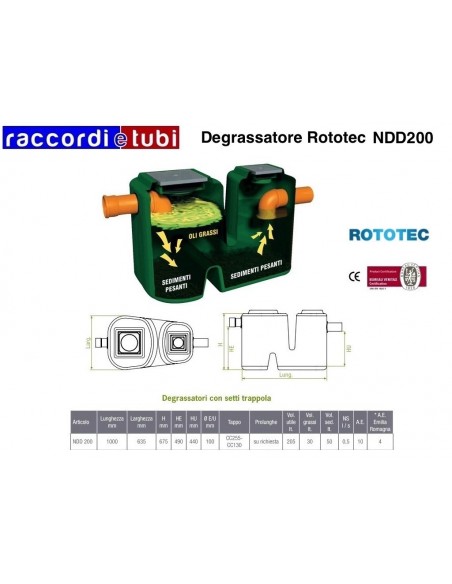 DEGRASSATORE NDD200 ROTOTEC