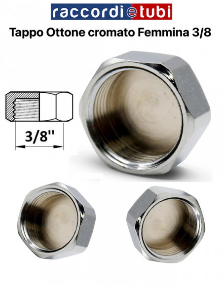 TAPPO OTTONE CROMATO FEMMINA  3/8''
