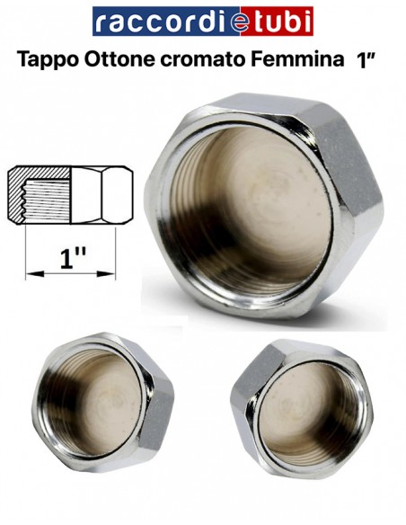 TAPPO OTTONE CROMATO FEMMINA  1''