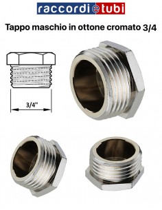 TAPPO OTTONE CROMATO MASCHIO 3/4''