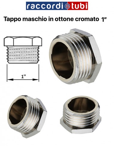 TAPPO OTTONE CROMATO MASCHIO 1''