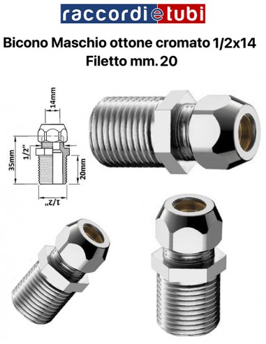 BICONO MASCHIO 1/2''x14mm FIL.20mm