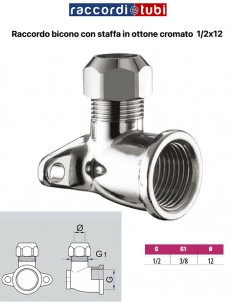 GOMITO CON STAFFA CROMATO 1/2X12