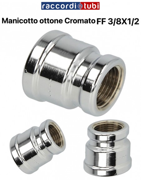 MANICOTTO OTTONE CROMATO FF 3/8X1/2
