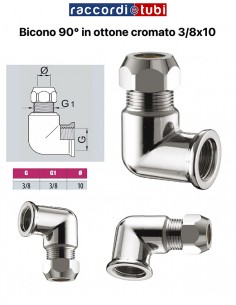 GOMITO OTTONE CROMATO BICONO 3/8X10 F.
