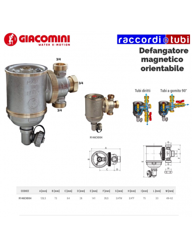 DEFANGATORE GIACOMINI 3/4 R146C IN OTTONE PESANTE