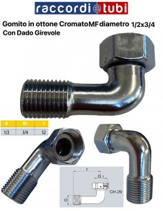 GOMITO OTTONE CROMATO MF 1/2X3/4 CODOLO F.GIREVOLE