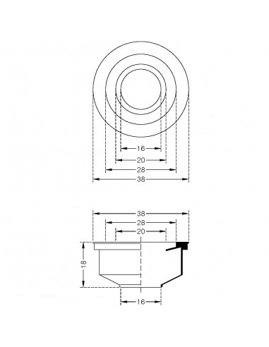 MORSETTO GOMMA NERO ESTERNO 32X26