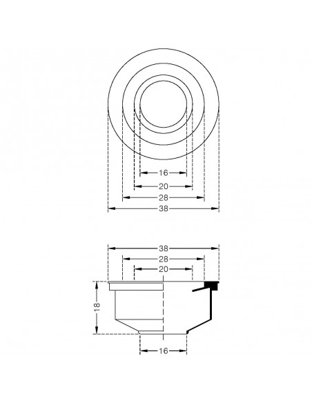 MORSETTO GOMMA NERO ESTERNO 32X26
