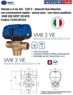 ELETTROVALVOLA MUT 3 VIE 3/4 VRM MASCHIO 7.030.00332