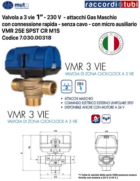 ELETTROVALVOLA MUT 3 VIE 1" VRM MASCHIO 7.030.00318