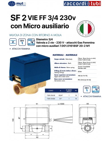 ELETTROVALVOLA MUT 2VIE 3/4 FF CON MICRO...