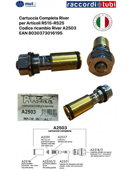 CARTUCCIA DI RICAMBIO RIVER A2503