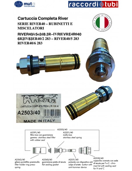 CARTUCCIA DI RICAMBIO A2503/40 Per Serie 40