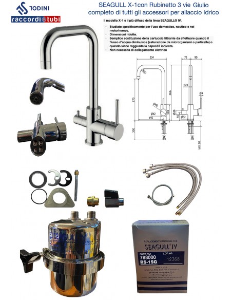 Wasserfilter ITS Todini Seagull IV X-1 Komplett mit 3-Wege-Mischer Giulio
