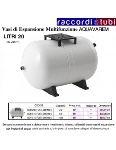 VASO DI ESPANSIONE VAREM AQUAVAREM ORIZZONTALE LT.20 BASE...