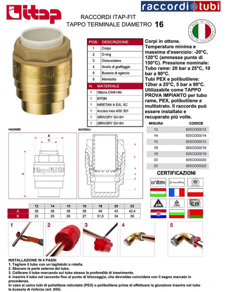ITAP ENDEHAUBE FIT Ø16