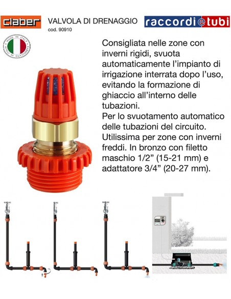 VALVOLA DI DRENAGGIO CLABER 90910