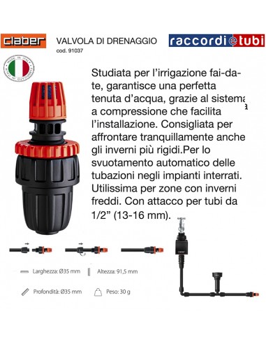 VALVOLA DI DRENAGGIO CLABER 91037