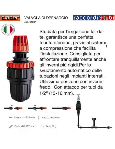 VALVOLA DI DRENAGGIO CLABER 91037