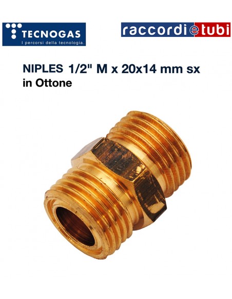 NIPLES OTTONE PER GAS 1/2X1/2 DESTRO*SINISTRO PER  GPL