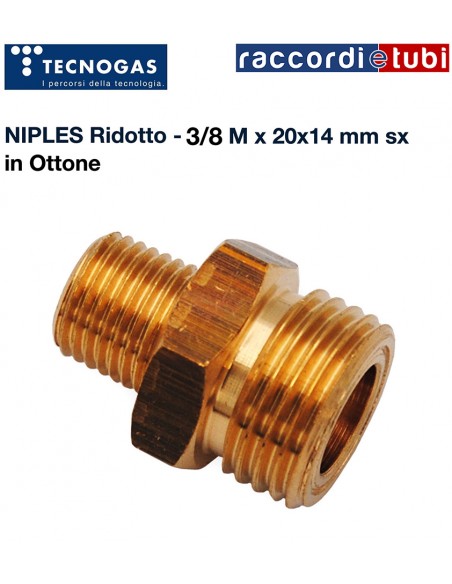 NIPLES OTTONE 3/8X1/2SX GPL