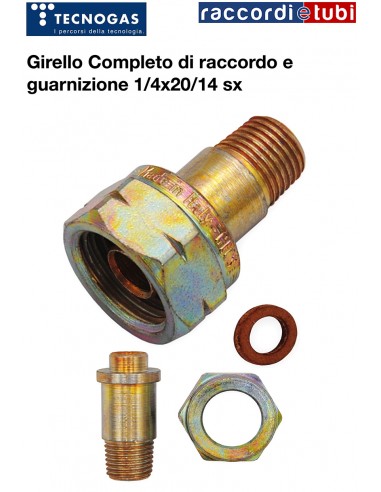 RACCORDO GIREVOLE PER GPL 1/4 PER 1/2 SX GAS