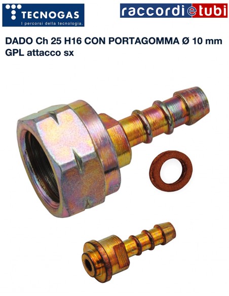 DREHWINKEL MIT SCHLAUCHANSCHLUSS FÜR LPG W20x1/14" links, Schlauch Ø10