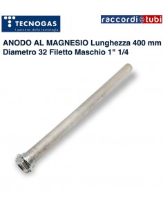 ANODO AL MAGNESIO - 400 mm x Ø 32 x Ø 1" 1/4