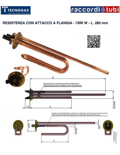 RESISTENZA 1200W FLANGIATA RITORTA